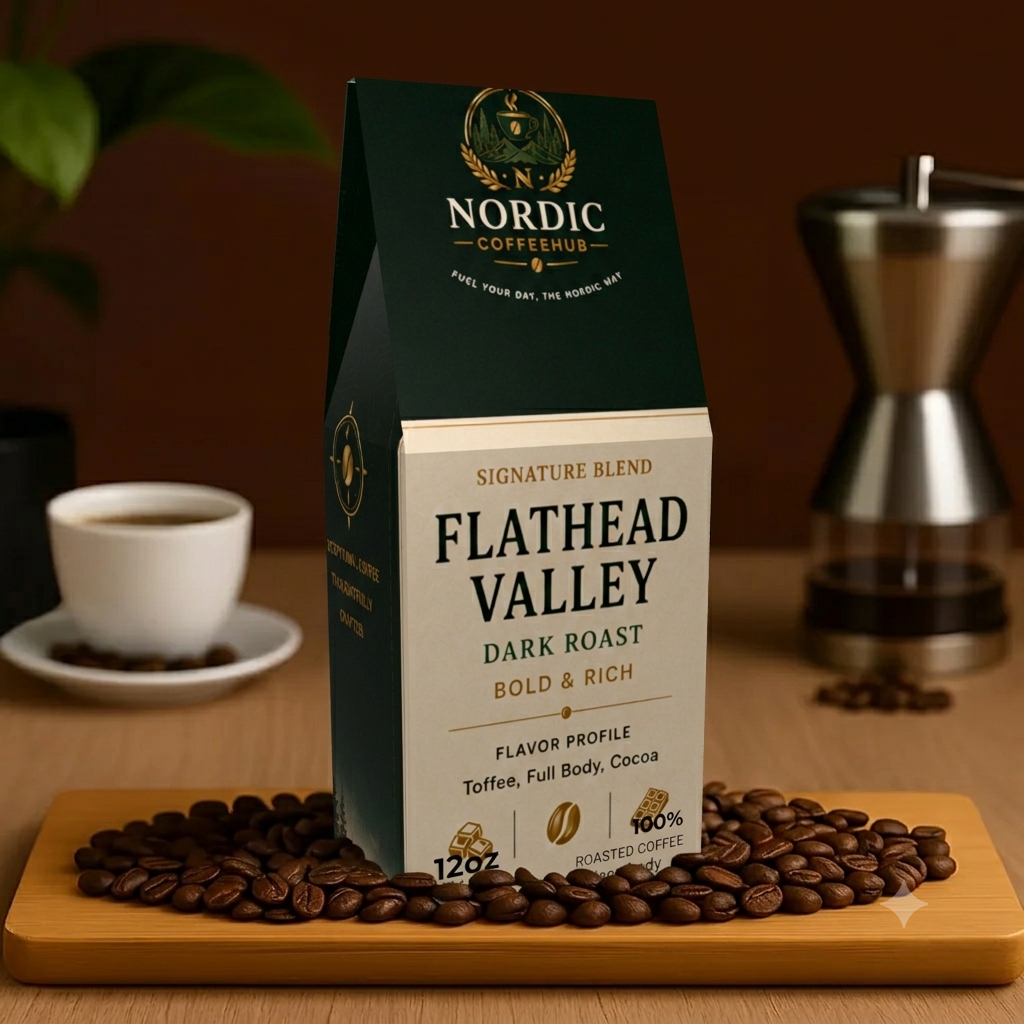 Flathead Valley Dark Bold & rich Price $ - Nordic coffeehub